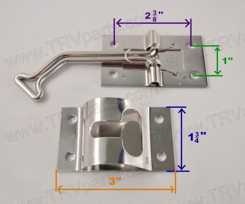 45 Degree T-Style Door Holder Stainless Steel SKU886 - Click Image to Close