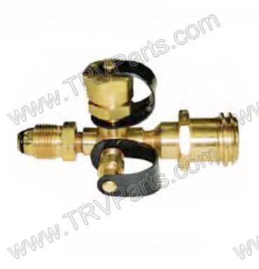 Tee Style Gas Adpt ACME to POL with check Valve SKU1981