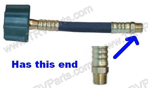 High Pressure 15 in Propane Hose 1/4in Straight End SKU1972 - Click Image to Close