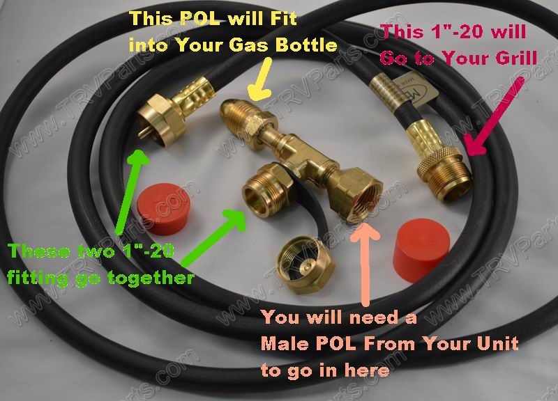12 foot Propane Hose with a 1 Inch-20 MNPT and FNPT SKU1993 - Click Image to Close