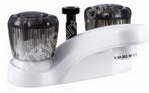 Lavatory Faucet 4 In Deck Mount wShower Diverter White sku2909 - Click Image to Close