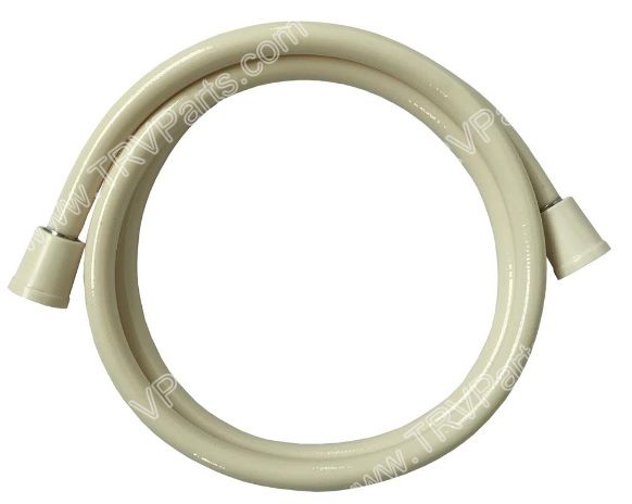 RV Shower Hose 60 in long Biscuit Vinyl Wout bracket sku3551 - Click Image to Close