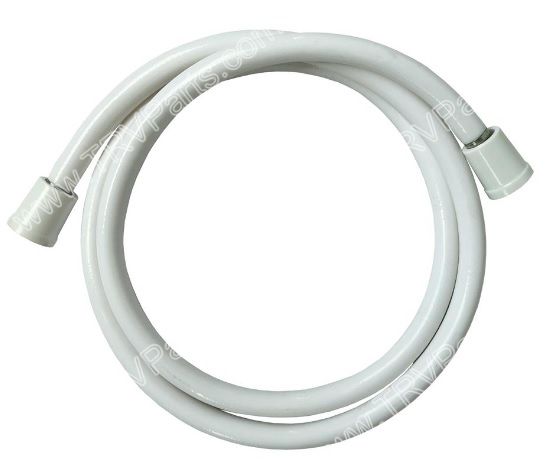RV Shower Hose 60 inches long White Vinyl Wout bracket sku3550 - Click Image to Close