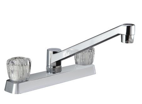 RV Kitchen Faucet wCrystal Acrylic Knobs - Chrome sku3334 - Click Image to Close