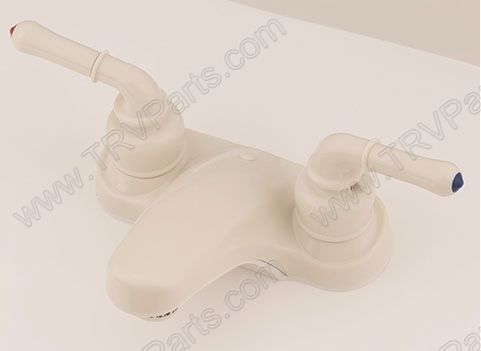 Lavatory Faucet 4 InchTeapot Handles Biscuit Finish SKU1585 - Click Image to Close