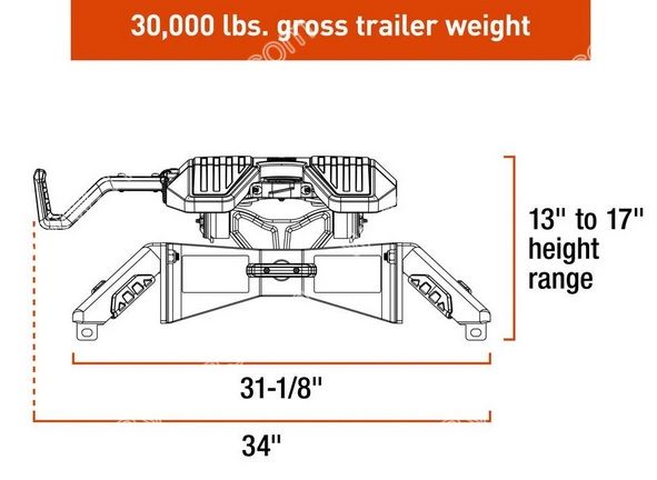 Curt PowerRide 30K 5th Wheel Hitch sku2910 - Click Image to Close