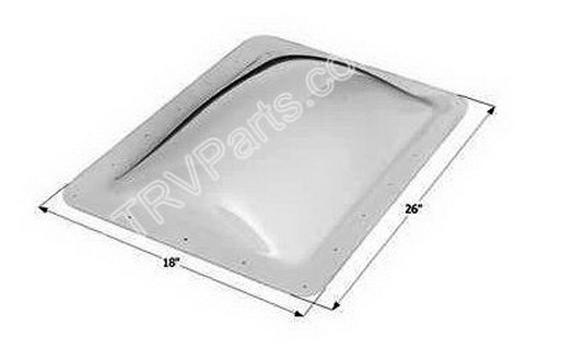 Skylight 4 In High White Dome Rectang For 22x14 opening sku2912 - Click Image to Close