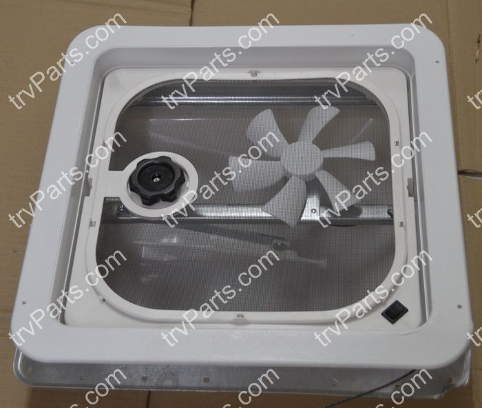 Powered Roof Vent with fan 14x14 knob Crank up sku2877 - Click Image to Close