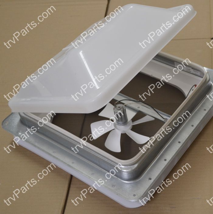 Powered Roof Vent with fan 14x14 knob Crank up sku2877
