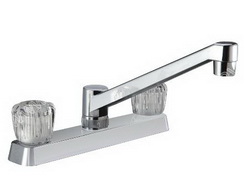 RV Kitchen Faucet wCrystal Acrylic Knobs - Chrome sku3334