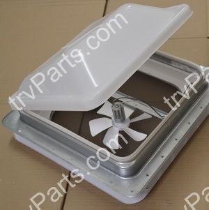 Powered Roof Vent with fan 14x14 knob Crank up sku2877